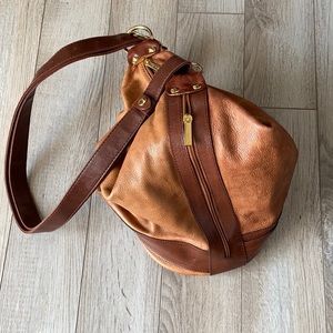 Valentino Leather Swing Bucket Bag
